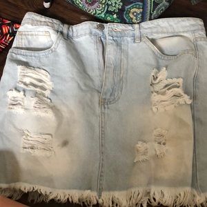 Mini denim skirt